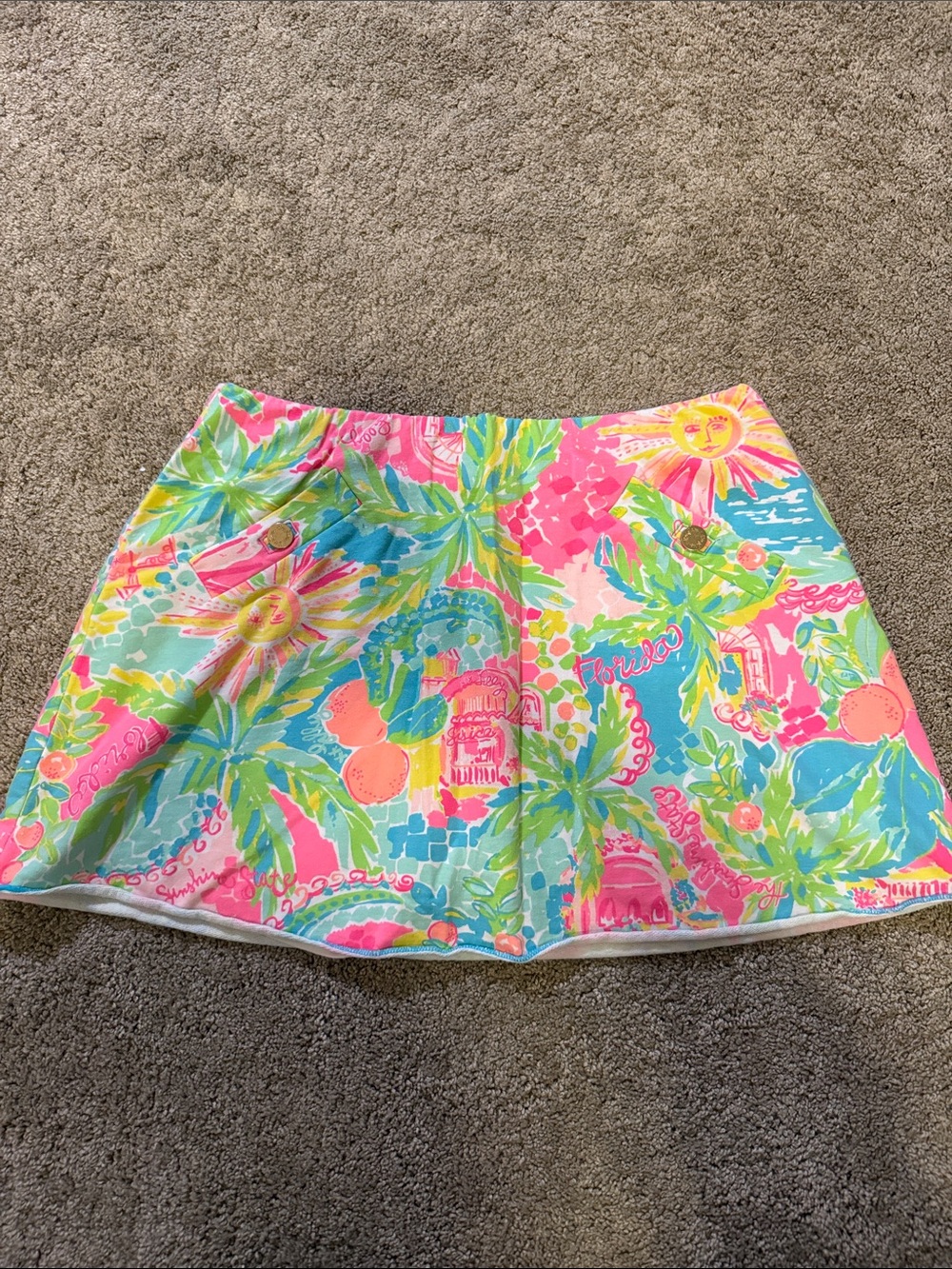 Lilly Pulitzer Bright Pink Tropical Print Mini Skort